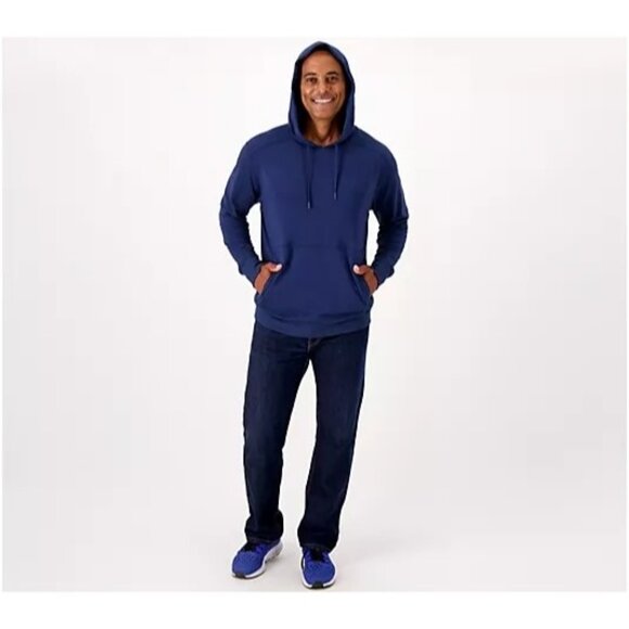 Zuda Men x Kevin Kreider Z Knit Hoodie Rib Trim Navy Blue Size Medium Athleisure - Picture 1 of 9